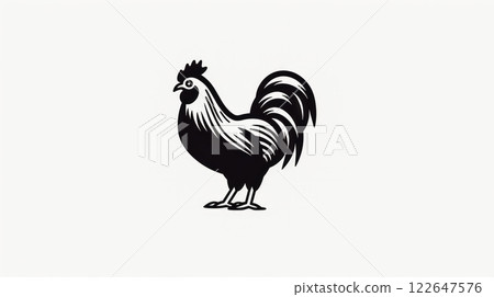 A white rooster standing on a white background. A white rooster standing on a white background. 122647576