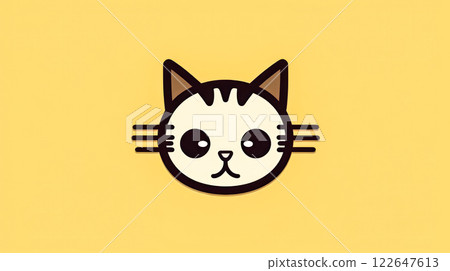 A cartoon cat with a big smile on its face 122647613