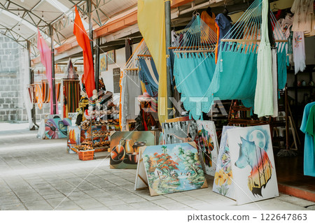 Local market of handicrafts and handmade products in Masaya Nicaragua. Cultural market and handicraft of Masaya 122647863