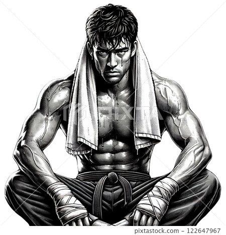 Martial artist after training 122647967