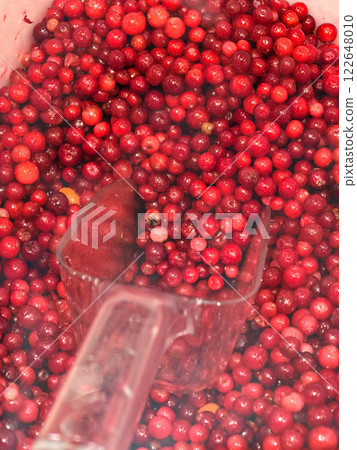 Bountiful harvest of vibrant cranberries in a rustic setting Bountiful harvest of vibrant cranberries in a rustic setting 122648010