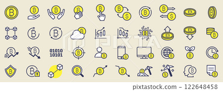 Cryptocurrency icon set Cryptocurrency icon set 122648458