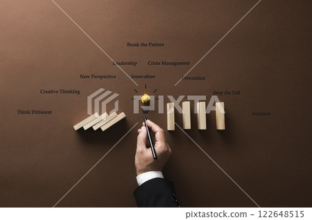 Conceptual image of breaking the pattern of failure 122648515