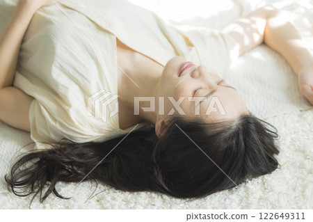 A lying young lady A lying young lady 122649311