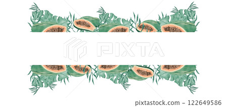 watercolor, frame, foliage 122649586