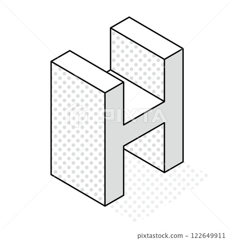 Isometric_3D 和簡單字母 H 122649911
