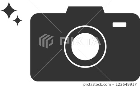 Simple camera icon illustration with glitter 122649917