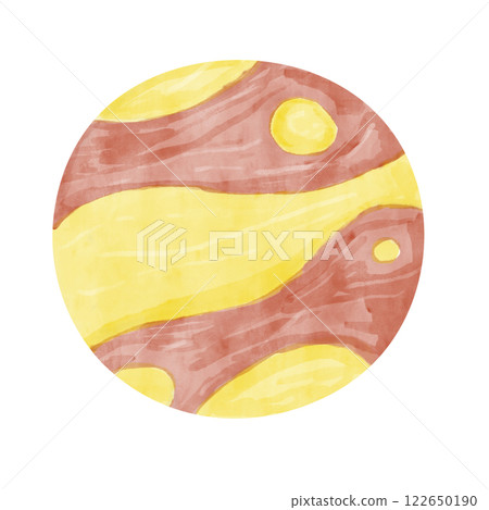 Watercolor Planet Yellow and Red in Childish Style Clipart Illustration for Textile, Print and Web Design Watercolor Planet Yellow and Red in Childish Style Clipart Illustration for Textile, Print and Web Design 122650190
