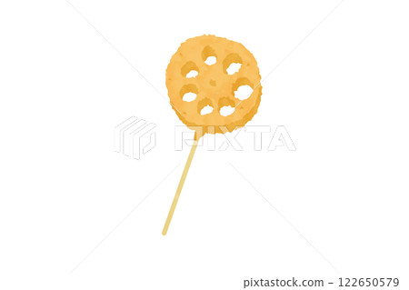 蓮藕串肉排的向量圖解 122650579