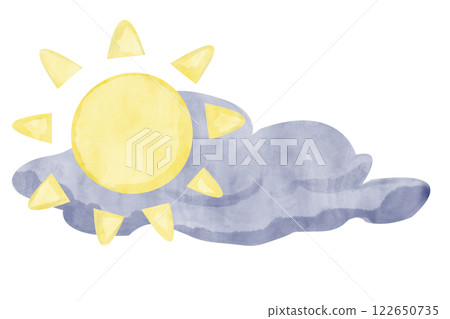 moon, watercolor, cloud 122650735