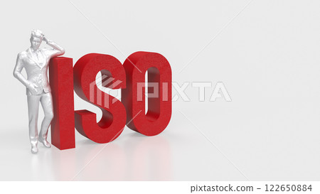 The Red ISO on white Background 3d Rendering. The Red ISO on white Background 3d Rendering. 122650884