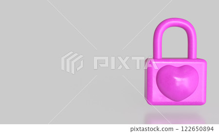 The Pink lock for security concept 3d Rendering. 122650894