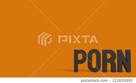 The Porn on orange Background for adults only concept 3d Rendering. 122650895