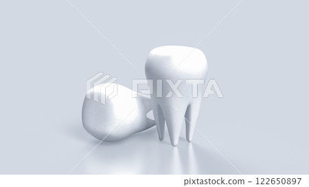 The White tooth for Health or medical concept 3d rendering. 122650897