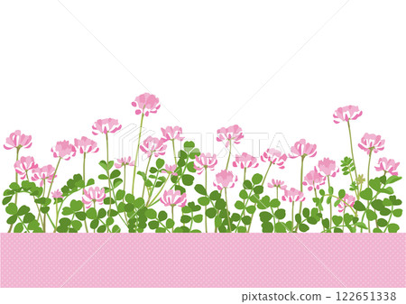 Full-bloomed lotus field background illustration Pink dot footer design Full-bloomed lotus field background illustration Pink dot footer design 122651338