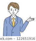 A man in a suit introducing himself with a smile 122651916