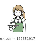 A woman working in a cafe 122651917