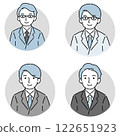 Various facial expression icons of men in suits 122651923