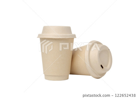 PNG,Paper cups with lids, isolated on white background PNG,Paper cups with lids, isolated on white background 122652438