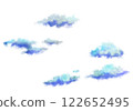 Watercolor blue clouds 122652495
