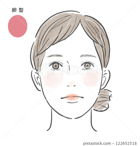 Woman with oval face and makeup 122652518