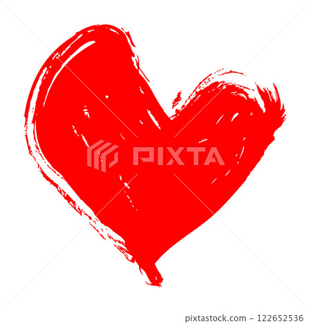 Rough and cute hand-drawn heart material 122652536