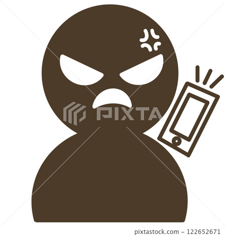 A simple silhouette of a person getting angry while talking on a smartphone A simple silhouette of a person getting angry while talking on a smartphone 122652671