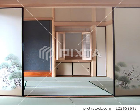 Tatami room, Japanese-style room, tokonoma alcove, Buddhist altar Tatami room, Japanese-style room, tokonoma alcove, Buddhist altar 122652685