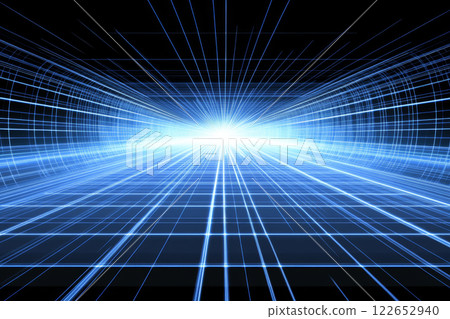 Futuristic digital grid with glowing blue lines Futuristic digital grid with glowing blue lines 122652940