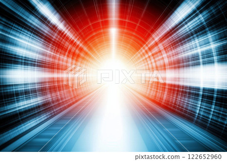 Abstract digital tunnel with vibrant light effect 122652960