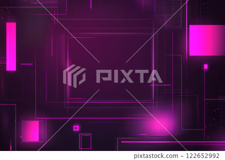 Futuristic digital abstract background with pink neon glow 122652992