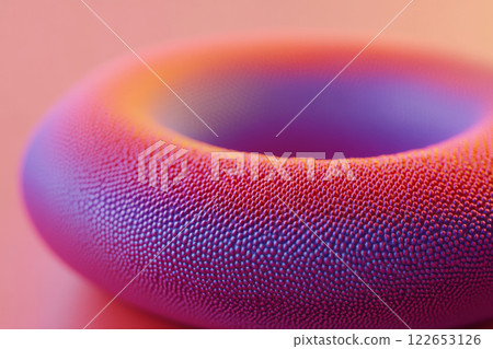 Colorful abstract torus with textured surface 122653126