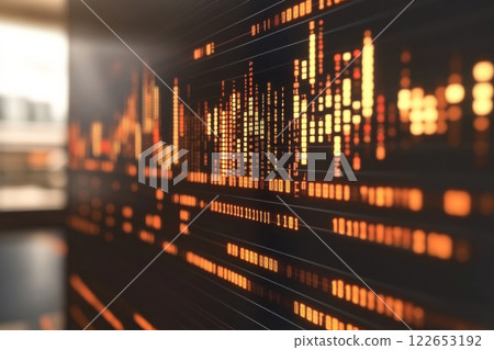 Abstract digital data visualization with glowing lines 122653192