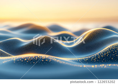 Abstract digital waves with glowing particles Abstract digital waves with glowing particles 122653202