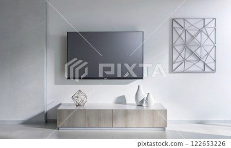 Bright minimalism and modern technology, TV as an element of stylish space Bright minimalism and modern technology, TV as an element of stylish space 122653226