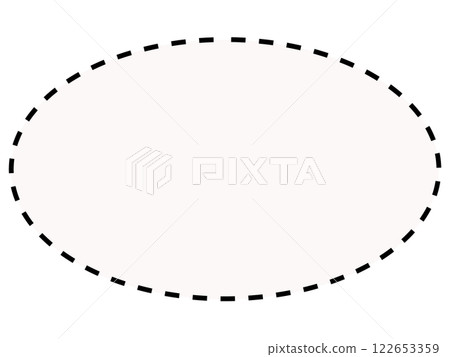 橢圓虛線框(黑白) 橢圓虛線框(黑白) 122653359