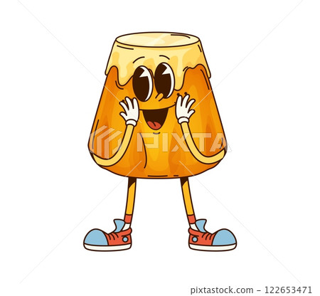 Funny groovy pudding cake dessert character with happy face, vector pastry emoji. Groovy pudding or jelly cake with kawaii shy smile for pastry or patisserie sweet dessert cartoon character Funny groovy pudding cake dessert character with happy face, vector pastry emoji. Groovy pudding or jelly cake with kawaii shy smile for pastry or patisserie sweet dessert cartoon character 122653471