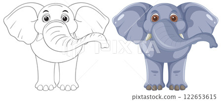 Cute Elephant Vector Illustration Cute Elephant Vector Illustration 122653615