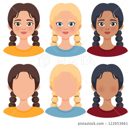 Diverse Faces with Braided Hairstyles 122653661