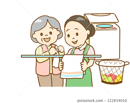 照顧他人、幫忙做家事、一起晾衣服 122654016