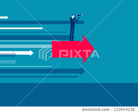 Business forecasting and the way forward. Business telescope vector flat style 122654236