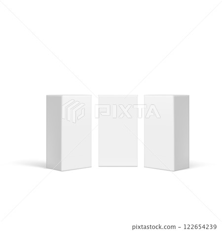 Blank White Carton Box Packaging Mockup Set Vector Blank White Carton Box Packaging Mockup Set Vector 122654239