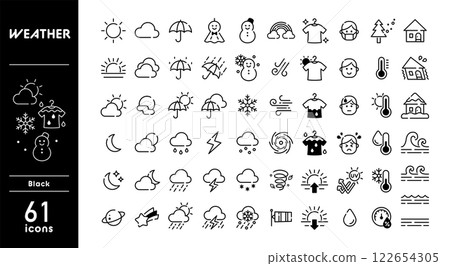 Weather icon set Weather icon set 122654305