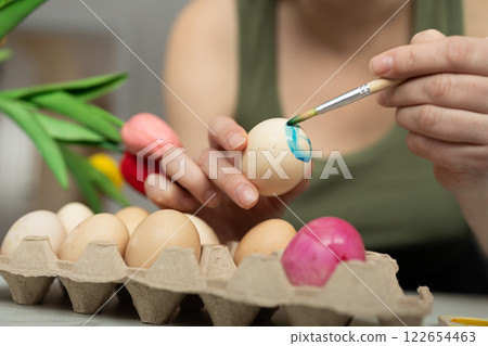 Celebrating the Beauty of Spring Colorful Eggs Are Being Joyfully Painted for Easter Celebrating the Beauty of Spring Colorful Eggs Are Being Joyfully Painted for Easter 122654463