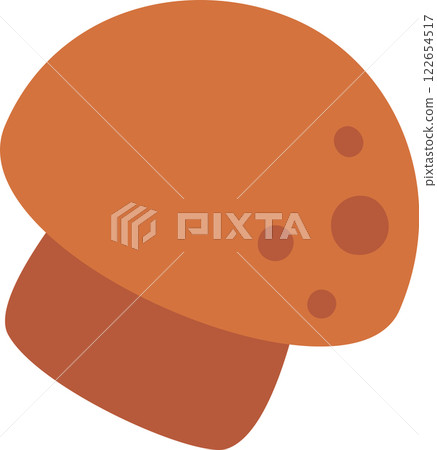 Minimalistic vector illustration featuring a brown mushroom with distinct spots. Perfect for culinary, botanical, or natural themes in design projects 122654517