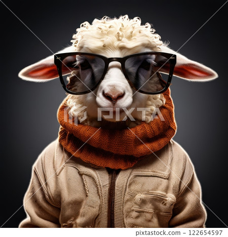 the AI Image Generator, Stylish Lamb in Sunglasses and Scarf the AI Image Generator, Stylish Lamb in Sunglasses and Scarf 122654597