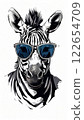 AI Image Generator, Stylish Zebra Wearing Sunglasses Displaying Cool 122654709