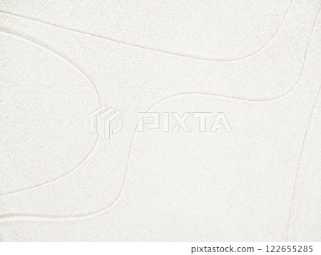 Zen Garden Sand White Background Japanese Balance Meditation Relax Buddhism Spirituality, Pattern Line Wave Mandala Mockup Spa Vacation Yoga Lifestyle Natural Summer, Texture Desert Coast Sea. 122655285