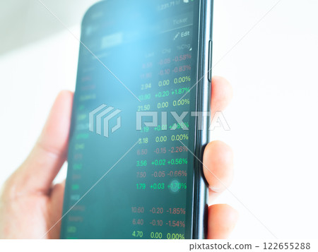 Stock Market Trade Forex App Phone Finance Mobile Broket Finger Holding Smartphone Hart Bitcoin Analysis Price Financial Graph Exchange Screen Digital, Using Telephone Online Banking Internet Display. Stock Market Trade Forex App Phone Finance Mobile Broket Finger Holding Smartphone Hart Bitcoin Analysis Price Financial Graph Exchange Screen Digital, Using Telephone Online Banking Internet Display. 122655288