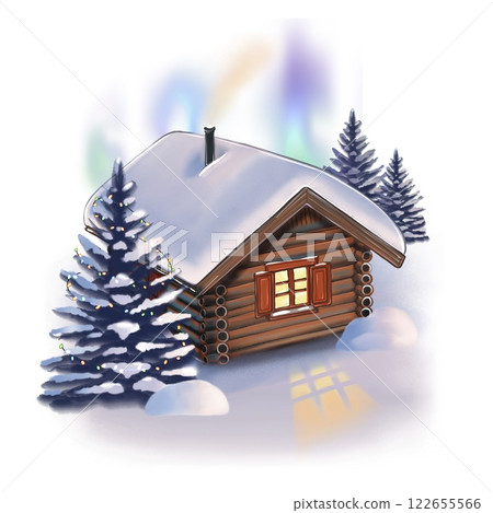 Winter wooden house Winter wooden house 122655566